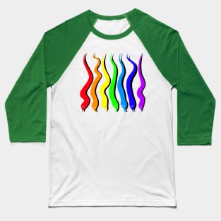 Rainbow Worms on a String Baseball T-Shirt